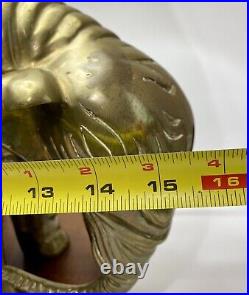 Vtg MCM Massive 15.5 Wide Brass Elephant Lamp 20+lbs Very Rare Lamp 28 Tall