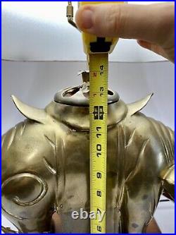 Vtg MCM Massive 15.5 Wide Brass Elephant Lamp 20+lbs Very Rare Lamp 28 Tall