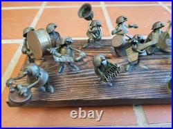 Vtg Magda Andrzej Nowakowscy Copper Sculpture 17-man Band. VERY RARE