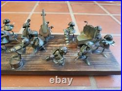 Vtg Magda Andrzej Nowakowscy Copper Sculpture 17-man Band. VERY RARE