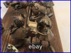 Vtg Magda Andrzej Nowakowscy Copper Sculpture 17-man Band. VERY RARE
