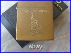 Vtg Nos Very Rare 1993 Brass Zippo Lighter Statue Of Lady Liberty New York USA