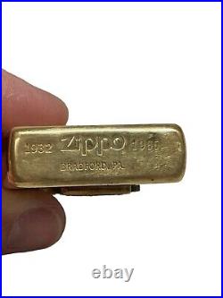 Vtg Very Rare 1932- 1985 Merit Cigarette Logo Solid Brass ZIPPO Torch Lighter