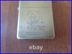 Vtg Very Rare 1994 Solid Brass Zippo Lighter Engraved Uncle Sam & Zippo Flame