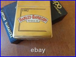 Vtg Very Rare 1994 Solid Brass Zippo Lighter Harley Davidson Motor Co. Inc. 1982