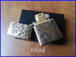 Vtg Very Rare 1995 Brass Zippo Barrett Smythe Embossed Emblem King Cobra Snake