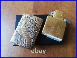 Vtg Very Rare 1995 Brass Zippo Barrett Smythe Embossed Emblem King Cobra Snake