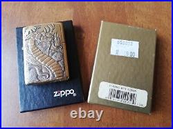 Vtg Very Rare 1995 Brass Zippo Barrett Smythe Embossed Emblem King Cobra Snake
