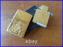 Vtg Very Rare 1995 Solid Brass Zippo Lighter The Gold Rush An American Dream