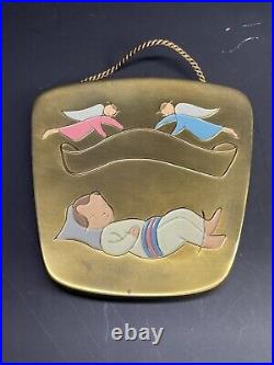 Vtg Wall Hanging Brass Deco Plate Made in Western Germany Very Rare