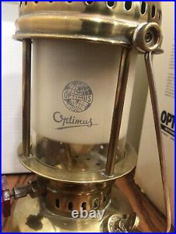 Vtg very rare boxed brass Optimus 1200M pressure lantern