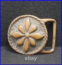 WA05155 VERY RARE EARLY 1970s TECH-ETHER NORTH STAR SOLID BRASS BUCKLE