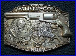 WALKER COLT. 44 CAL REVOLVER BRASS BELT BUCKLE! VINTAGE! VERY RARE! ADM! 1980s