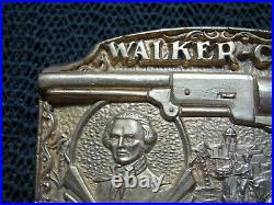 WALKER COLT. 44 CAL REVOLVER BRASS BELT BUCKLE! VINTAGE! VERY RARE! ADM! 1980s