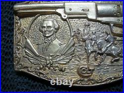 WALKER COLT. 44 CAL REVOLVER BRASS BELT BUCKLE! VINTAGE! VERY RARE! ADM! 1980s