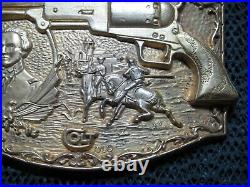 WALKER COLT. 44 CAL REVOLVER BRASS BELT BUCKLE! VINTAGE! VERY RARE! ADM! 1980s