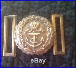 WW1, VERY RARE KuK Navy Officers Brass Belt Buckle, Extremely Small Navy
