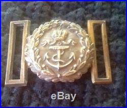 WW1, VERY RARE KuK Navy Officers Brass Belt Buckle, Extremely Small Navy