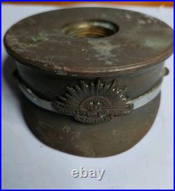 WW2? Brass Trench Art Officer's Cap With Rising Sun Badge VERY RARE