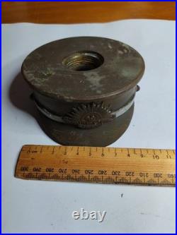 WW2? Brass Trench Art Officer's Cap With Rising Sun Badge VERY RARE