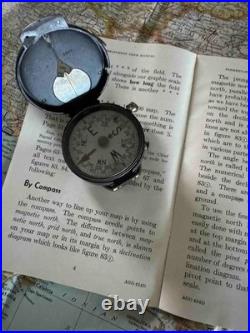 WWIl VERY RARE ANTIQUE ETO Map & U. S. Army Corps Engineers Brass Compass