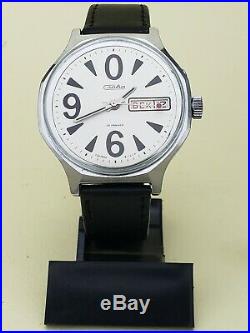 Watch SLAVA BIG Zero 2428 Very Rare SOVIET Vintage Dress Men's Wristwatch USSR