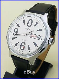 Watch SLAVA BIG Zero 2428 Very Rare SOVIET Vintage Dress Men's Wristwatch USSR