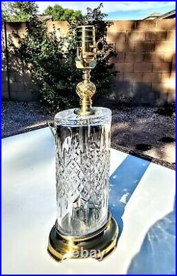 Waterford Lismore Reflections Fine Cut Brass Footed Crystal Lamp VERY RARE