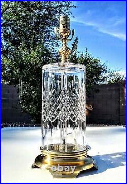 Waterford Lismore Reflections Fine Cut Brass Footed Crystal Lamp VERY RARE