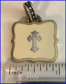 Waxing Poetic Sterling Silver & Brass Cross Pendant Charm-VERY RARE