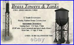Weaver G1955B Brass O Scale 50,000 Gallon Water Tank Very Rare