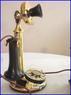 Western Electric 51al Solid Brass Candlestick Very Rare Bells Walnut Ringer Box