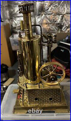 Wilesco Steam Engine D 457 Brass, Made in Germany, Very Rare