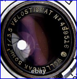 Wollensak 50mm f3.5 Velostigmat Leica SM #4969516. Very Rare