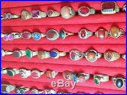 Wonderful very old roman glass on old brass rings very rare 65 rings lot