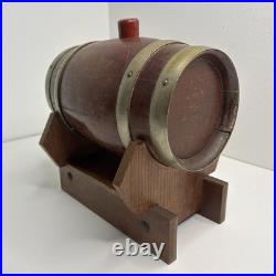 Wooden Whiskey Barrel Cask Musical Oak Brass Ringed Very Rare Collectable Vtg