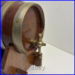 Wooden Whiskey Barrel Cask Musical Oak Brass Ringed Very Rare Collectable Vtg