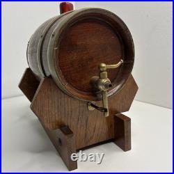 Wooden Whiskey Barrel Cask Musical Oak Brass Ringed Very Rare Collectable Vtg