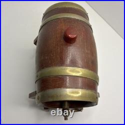 Wooden Whiskey Barrel Cask Musical Oak Brass Ringed Very Rare Collectable Vtg