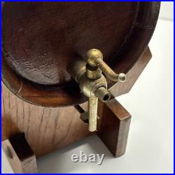Wooden Whiskey Barrel Cask Musical Oak Brass Ringed Very Rare Collectable Vtg