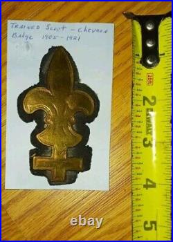 World War I Badge Trained Scout-chevron Badge Brass Very Rare 1905-1921 Vintg