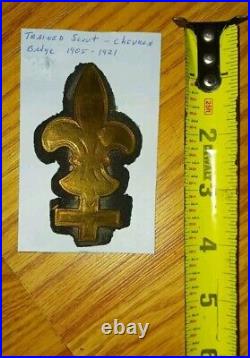 World War I Badge Trained Scout-chevron Badge Brass Very Rare 1905-1921 Vintg