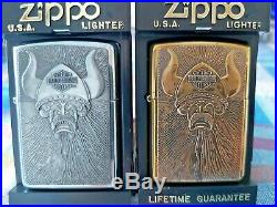 Zippo-1996/7 HARLEY DAVIDSON BARRETT SMYTHE- 2x Viking. Very RARE