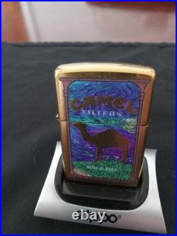 Zippo Camel Brushed Brass Color with Purple Backing Since 1913 Very Rare HTF See