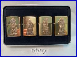 Zippo Cigar Store Indian Brass Lighter Set of 4 1996 New & Unfired Very Rare