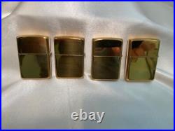 Zippo Cigar Store Indian Brass Lighter Set of 4 1996 New & Unfired Very Rare
