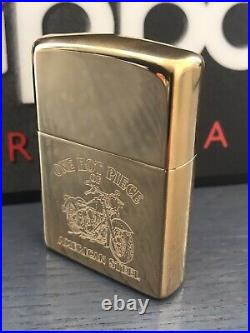 Zippo Lighter One Hot Piece Of American Steel High Polish Brass 1996 Very Rare