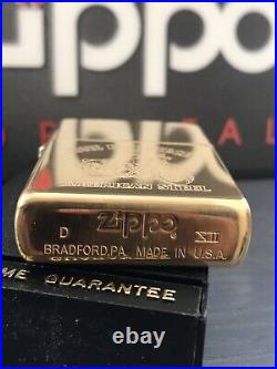 Zippo Lighter One Hot Piece Of American Steel High Polish Brass 1996 Very Rare