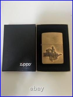Zippo Marlboro Brass Cowboy Unstruck Very Rare Original Box