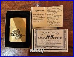 Zippo Marlboro Brass Cowboy Unstruck Very Rare Original Box